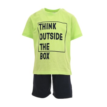 Παιδικό σετ με βερμούδα για αγόρια Trax λαχανί - μαύρο