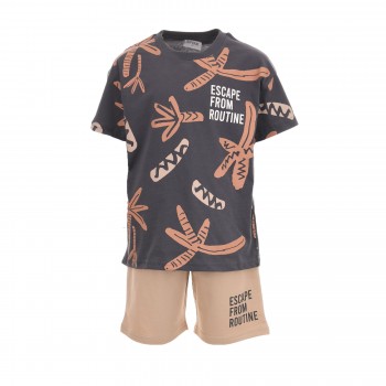 Παιδικό σετ για αγόρια Trax ανθρακί-μπεζ