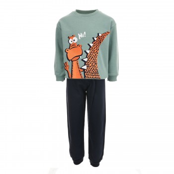 Παιδικό σετ φόρμας αχνούδιαστη για αγόρια Trax μέντα-μαρέν