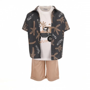 Παιδικό σετ για αγόρια Trax ανθρακί-μπεζ