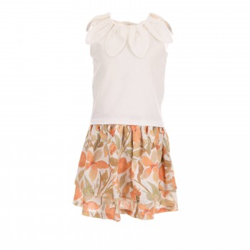 Παιδικό σετ με φούστα για κορίτσια Restart εκρού-φλοράλ