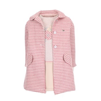 Παιδικό φόρεμα για κορίτσια Restart ροζ με παλτό